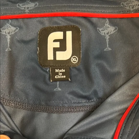 Foot Joy Navy Polo Shirt with Gold President’s Cup Embroidery - Picture 4 of 5